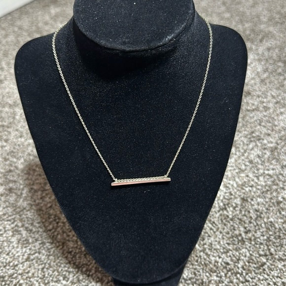 Jewelry - Silver bar necklace stamped 925 adjustable chain